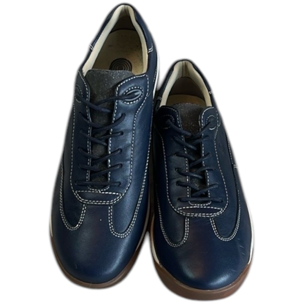 Rockport Women’s Navy Blue Leather Lace-Up Casual Sneakers Size 8 US